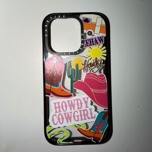 CASETiFY Impact Case for iPhone 15 - Howdy Cowgirl - Clear Black